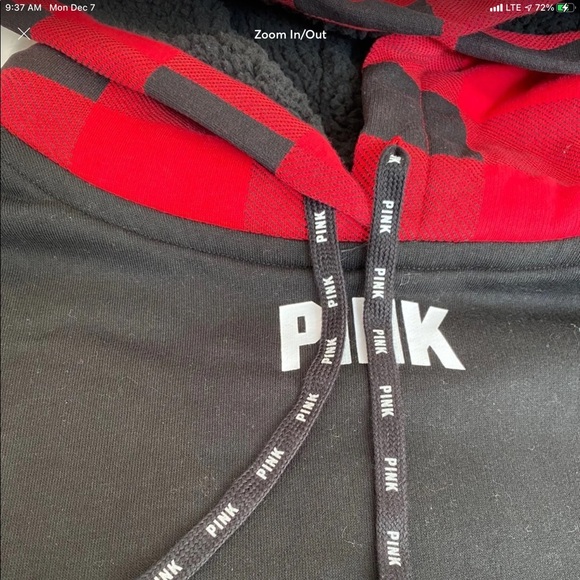 PINK VS Sherpa lined campus hoodie boyfriend pant red buffalo check 2018 - Picture 12 of 16